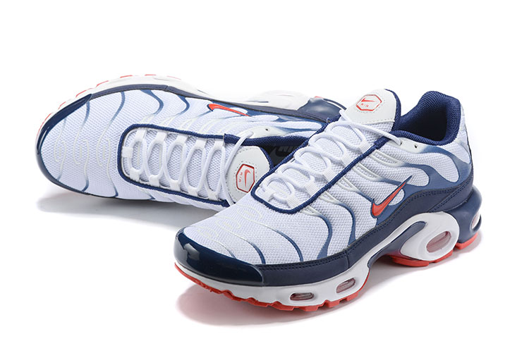 Men Nike Air Max PLUS White Blue Red